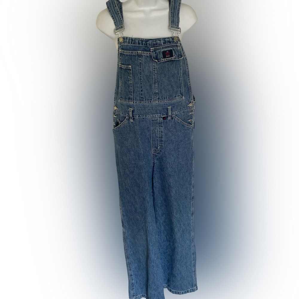 Calvin Klein Vintage  Denim Overalls in Faded Blue-M blue denim , all cotton
